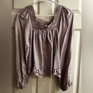 UNIVERSAL THREADS~MAUVE~EMBROIDERED BLOUSE~S
